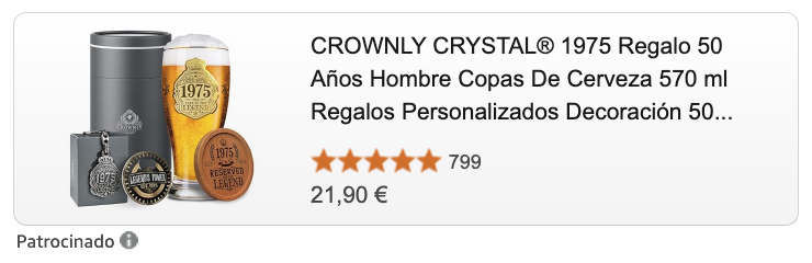 CROWNLY CRYSTAL® 1975 Regalo 50 Años Hombre Copas De Cerveza 570 ml Regalos Personalizados Decoración 50 Cumpleaños Hombre Regalos Originales Regalo Original Hombre Regalo Hombre Original<br />

